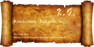 Konicsek István névjegykártya